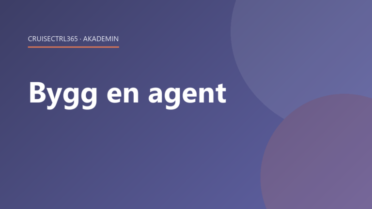 Bygg en agent – från persona till grind